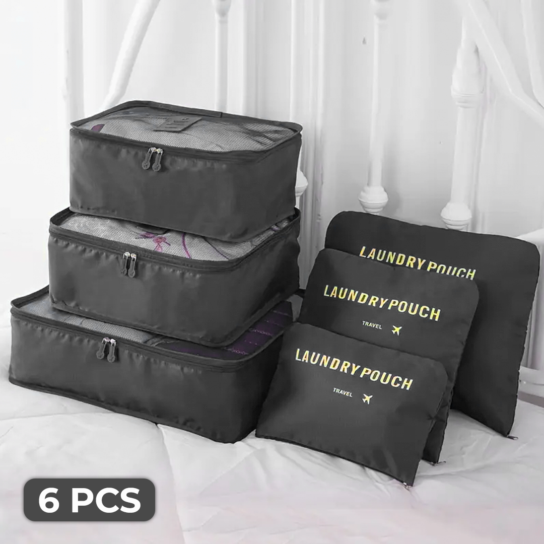 Tas Travel Bag Laundry Organizer Packing Cubes Multi Size 6 PCS Gambar produk Tas Travel Bag Laundry Organizer Packing Cubes Multi Size 6 PCS