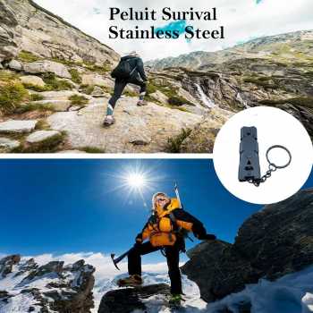 BAKMK Peluit Survival Double Pipe Stainless Steel - BLW24