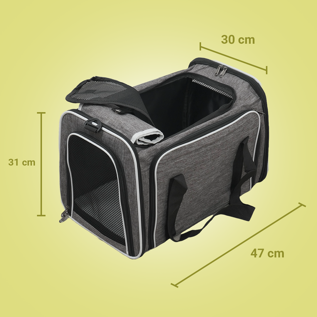 MEISU Tas Kandang Anjing Kucing Expandable Pet Carrier Bag 47x30x31cm - MS45 Gambar produk MEISU Tas Kandang Anjing Kucing Expandable Pet Carrier Bag 47x30x31cm - MS45