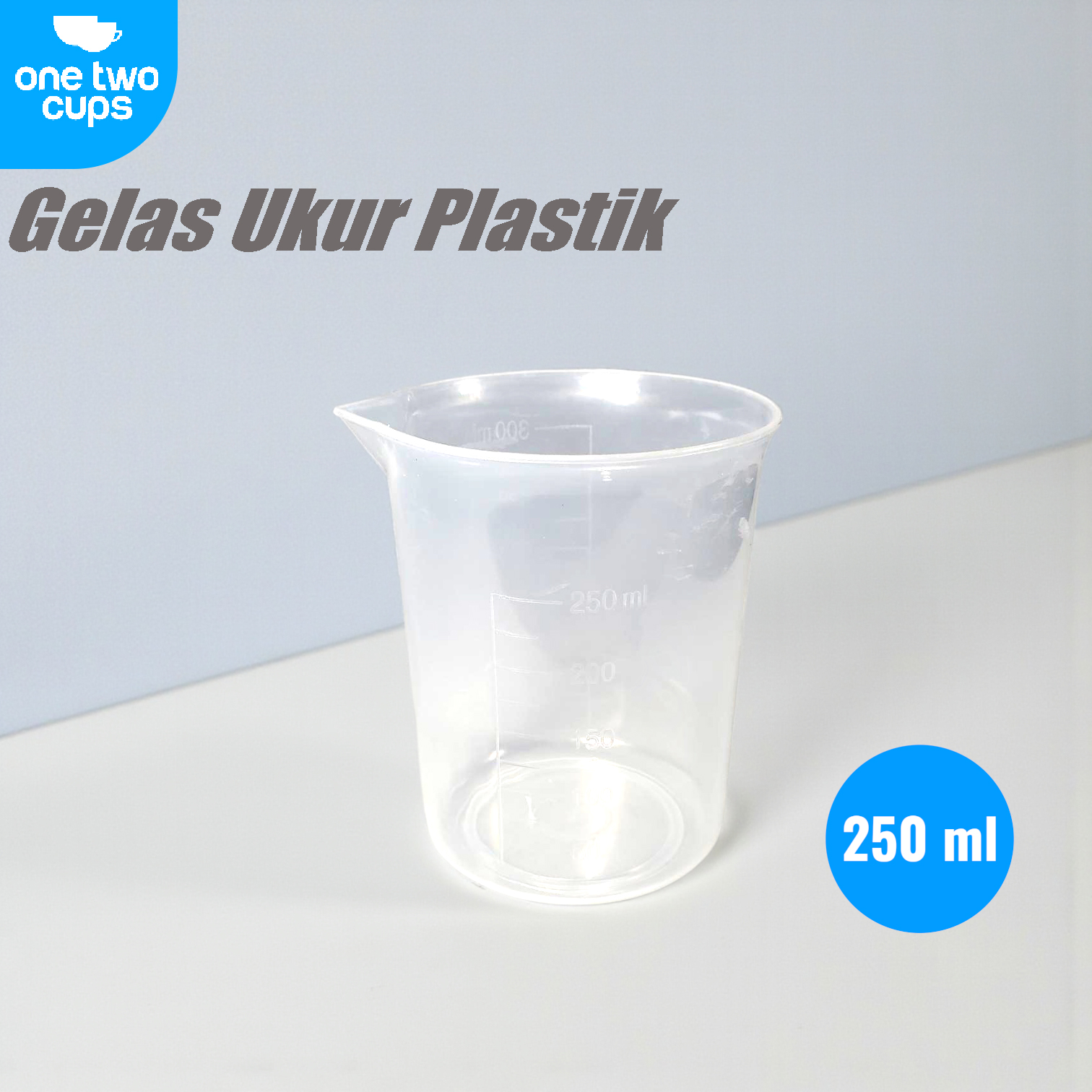 Gambar produk One Two Cups Gelas Ukur Plastik Dapur Laboratorium Measuring Cup 250ml - B4