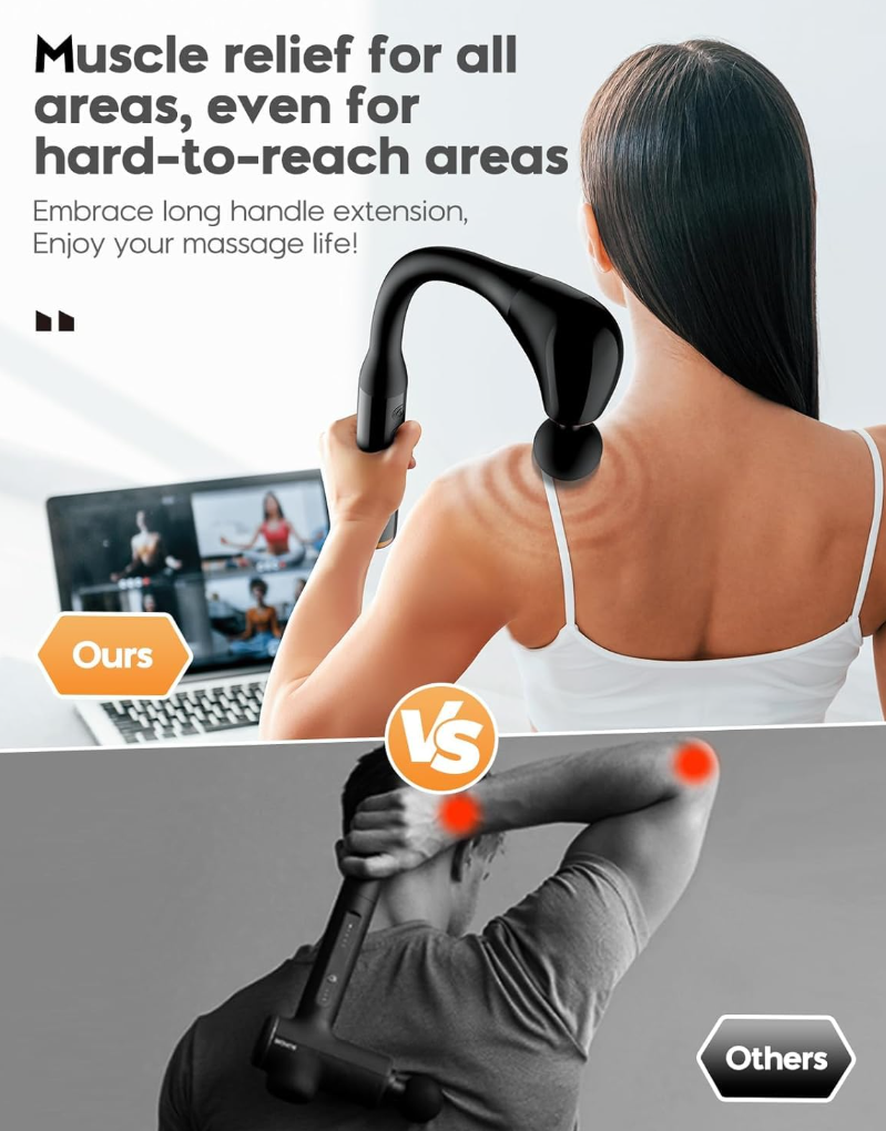 Gambar produk PASSCOOL Alat Pijat Elektrik Punggung Tangan Massage Muscle Gun Handle - PL09