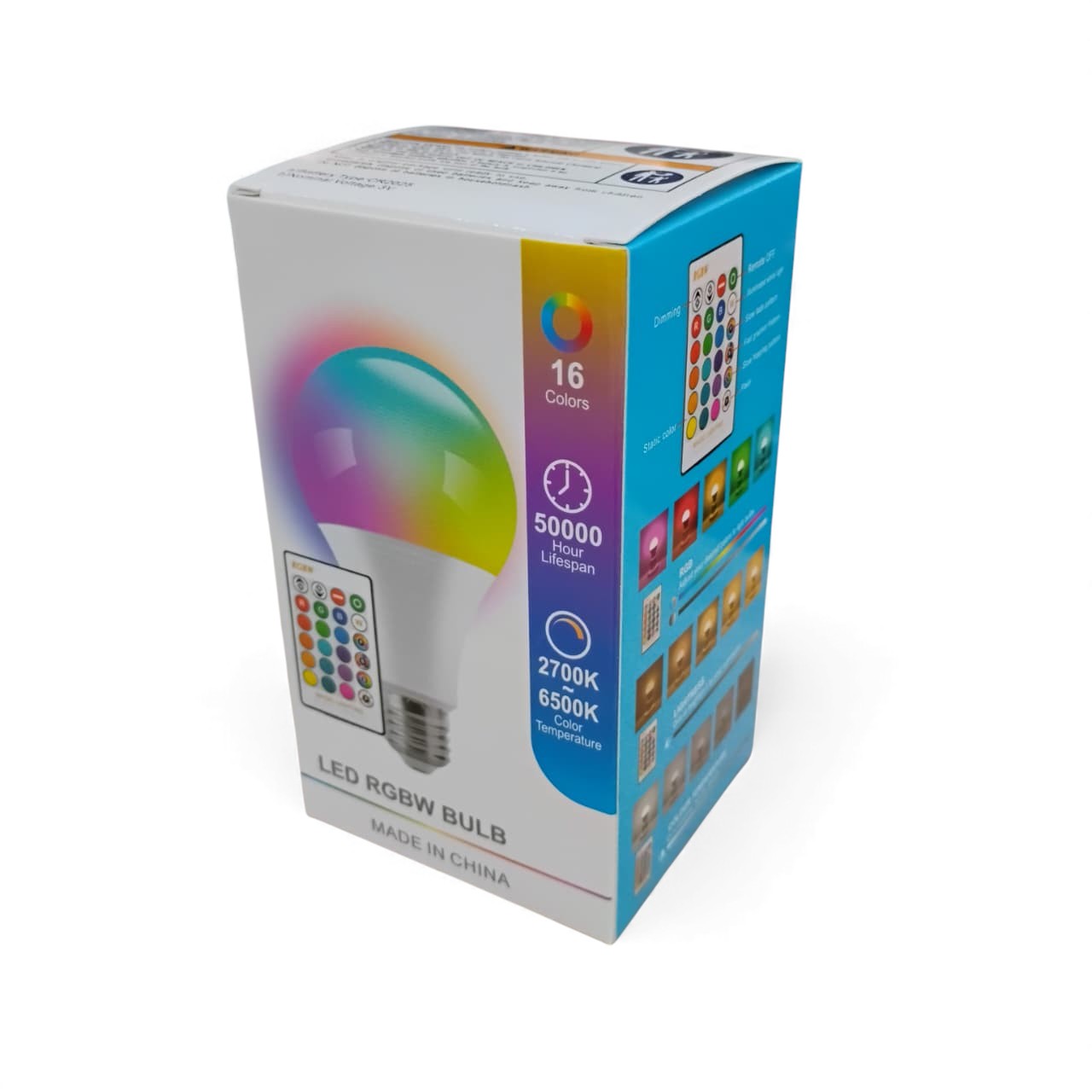 TaffLED Lampu Bohlam RGBW E27 5W dengan Remote Control - A60 Gambar produk TaffLED Lampu Bohlam RGBW E27 5W dengan Remote Control - A60