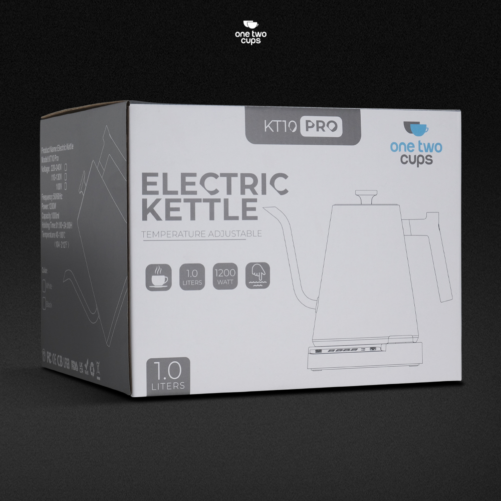 Gambar produk One Two Cups Teko Listrik Kopi Pemanas Air Leher Angsa 1200W 1L - KT10 PRO