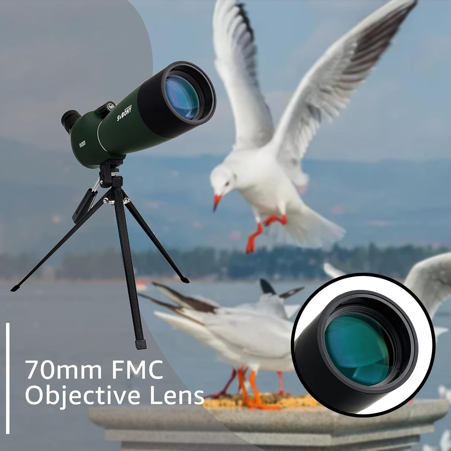 SVBONY Teleskop Spotting Scope Birding Photography 25-75X with Tripod - SV28 Gambar produk SVBONY Teleskop Spotting Scope Birding Photography 25-75X with Tripod - SV28