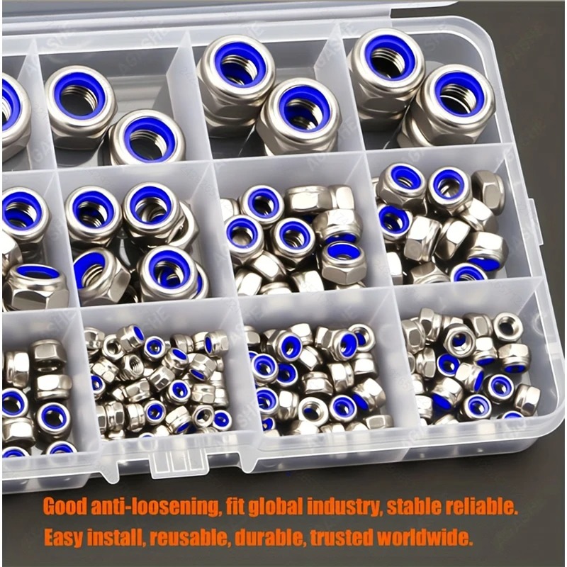 AGASHE Mur Hexagonal Nut Box DIN934 Polished M8 M6 M5 M4 M3 240 PCS - AG-240 Gambar produk AGASHE Mur Hexagonal Nut Box DIN934 Polished M8 M6 M5 M4 M3 240 PCS - AG-240