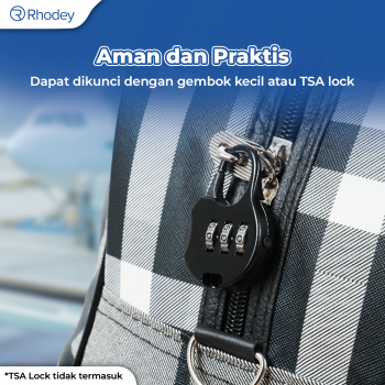 Gambar produk Rhodey RAIMIQI SEMOR Tas Jinjing Duffle Bag PU Leather Unisex 20 Inch Black Gray Grid - CB001