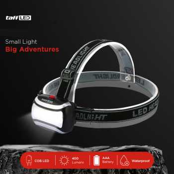 TaffLED Senter Kepala LED COB Headlamp Flashlight Waterproof 3 Modes - HE08