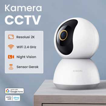 Xiaomi Kamera CCTV Smart Google Home Alexa 360 Rotation Full HD 2K - C300