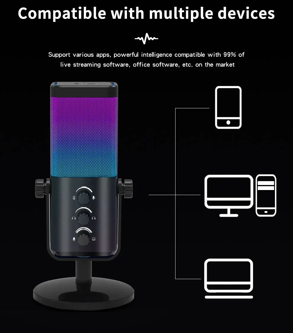 BINGJU Mikrofon Kondenser Condenser Microphone Studio with Stand - M7 Gambar produk BINGJU Mikrofon Kondenser Condenser Microphone Studio with Stand - M7