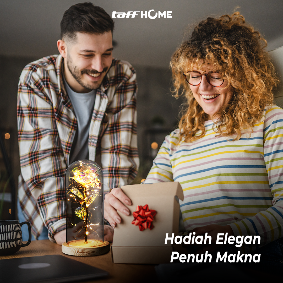 TaffHOME Lampu Meja Hias LED Mawar Beauty and The Beast Warm White - AC01 Gambar produk TaffHOME Lampu Meja Hias LED Mawar Beauty and The Beast Warm White - AC01