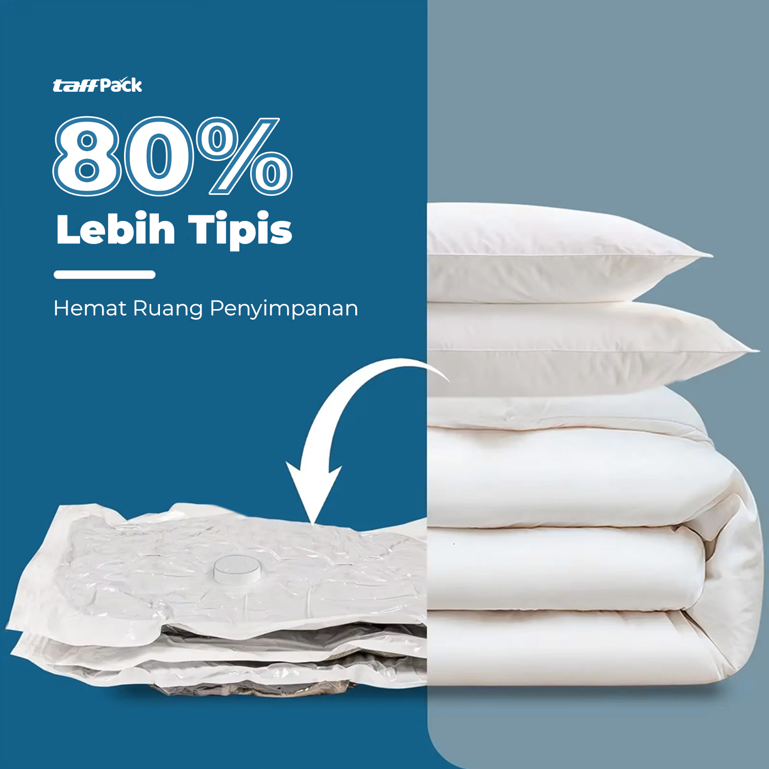 TaffPACK Kantong Plastik Vakum Pakaian Vacuum Bag 5 PCS 50x70cm - WB70 Gambar produk TaffPACK Kantong Plastik Vakum Pakaian Vacuum Bag 5 PCS 50x70cm - WB70