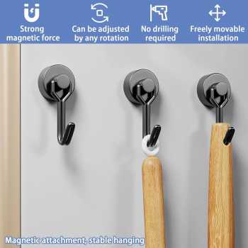 SINJI Magnet Gantungan Rotating Hook Strong Neodymium 16mm 6 PCS - D16