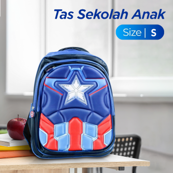 Gambar produk JINMA HONGJIA Tas Sekolah Anak Karakter Kartun Captain America S - KKH001