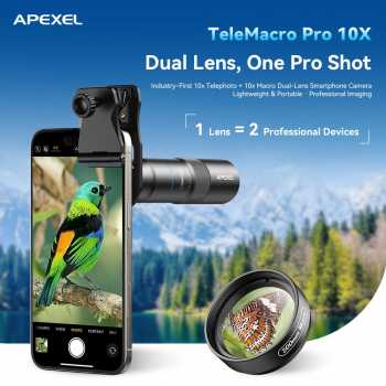 APEXEL Lensa Tele Smartphone Macro Telephoto 10X Clip On - APL-TM10