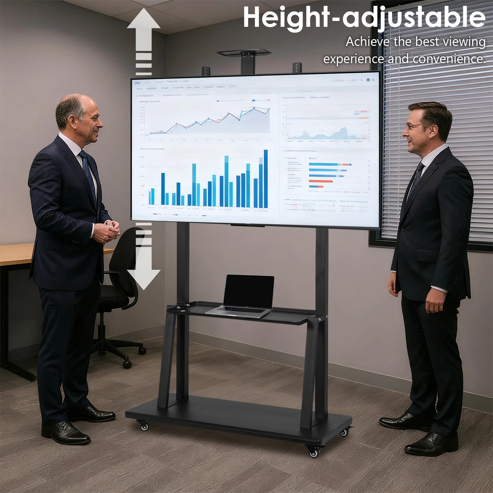 IBOWZ Bracket TV Floor Stand Wheel VESA 900x600 for 42-100 Inch TV - KM-1800 Gambar produk IBOWZ Bracket TV Floor Stand Wheel VESA 900x600 for 42-100 Inch TV - KM-1800