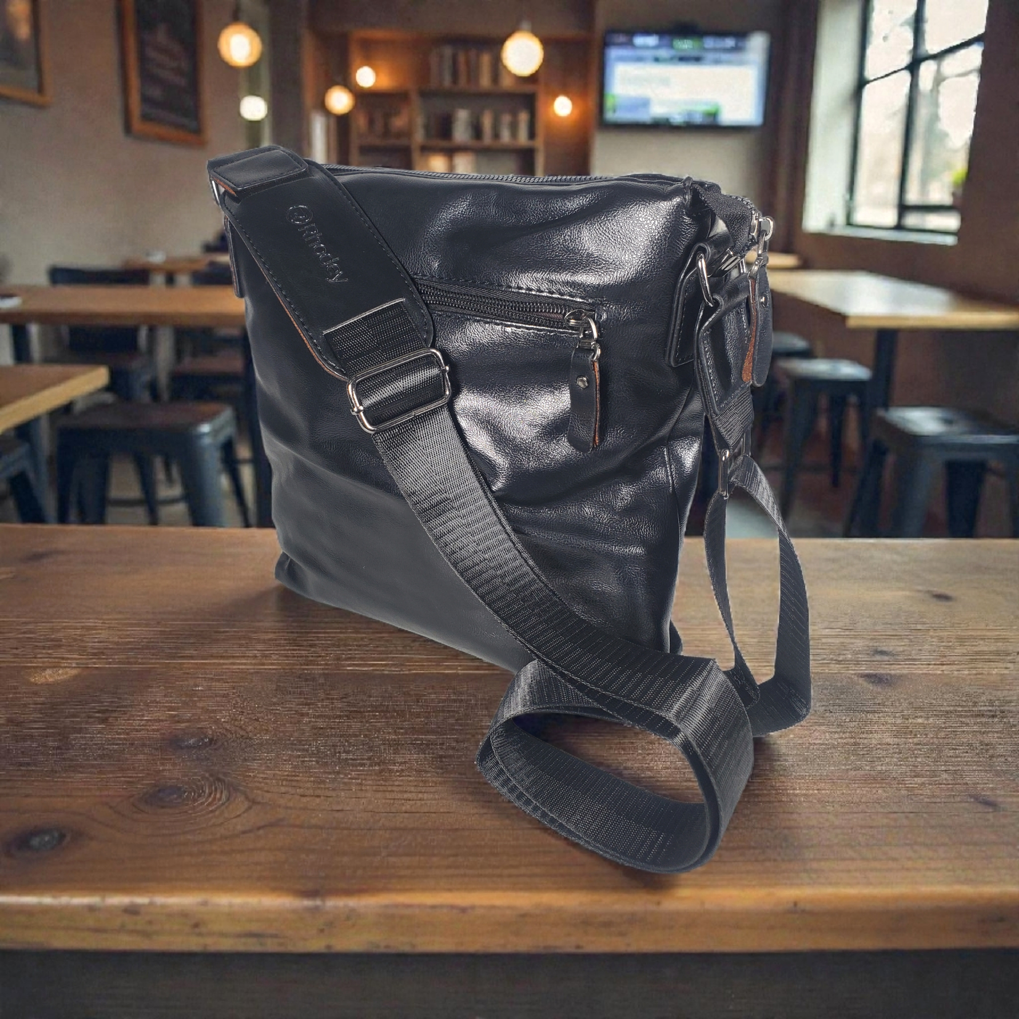 Rhodey Tas Selempang Pria Kulit PU Leather Shoulder Crossbody Bag - BD-27 Gambar produk Rhodey Tas Selempang Pria Kulit PU Leather Shoulder Crossbody Bag - BD-27