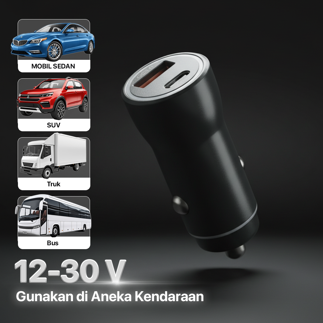 CARFN Car Charger Mobil Fast Charging PD QC 3.0 USB Type C Port 30W - TE-P21 Gambar produk CARFN Car Charger Mobil Fast Charging PD QC 3.0 USB Type C Port 30W - TE-P21