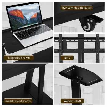 Gambar produk IBOWZ Bracket TV Floor Stand Wheel VESA 900x600 for 42-100 Inch TV - KM-1800