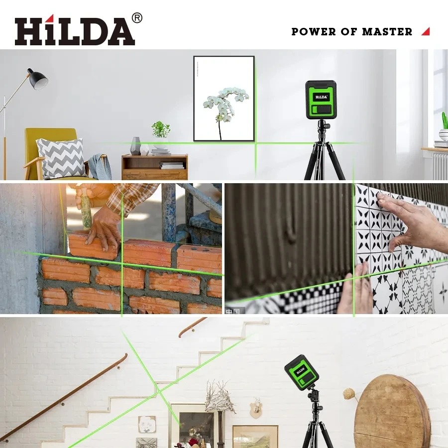 HILDA Laser Level Self Leveling 2 Line 360 Degree Waterproof IP54 - LS219 Gambar produk HILDA Laser Level Self Leveling 2 Line 360 Degree Waterproof IP54 - LS219
