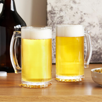 Gambar produk TREDO Gelas Mug Bir Beer Sodium Calcium Glass Drilled Bottom Cup 500ml - T515