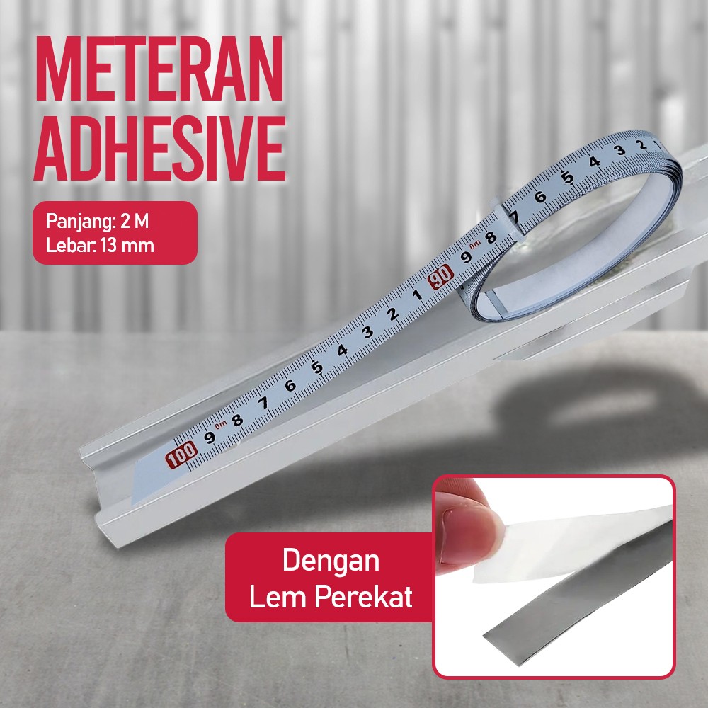 Mayitr Meteran Adhesive Scale Bar Steel Ruler 2M - M003 Gambar produk Mayitr Meteran Adhesive Scale Bar Steel Ruler 2M - M003