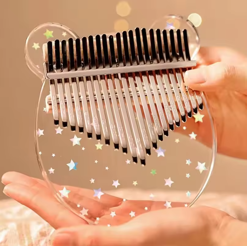 Gambar produk Miwayer Kalimba Thumb Piano Musical Toys 17 Note Sound Acrylic Bear - HRU-003