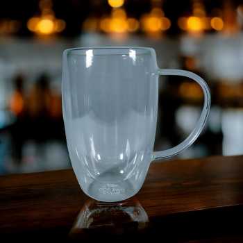 Gambar produk One Two Cups Cangkir Kopi Kaca Tahan Panas Double Wall Mug 410ml