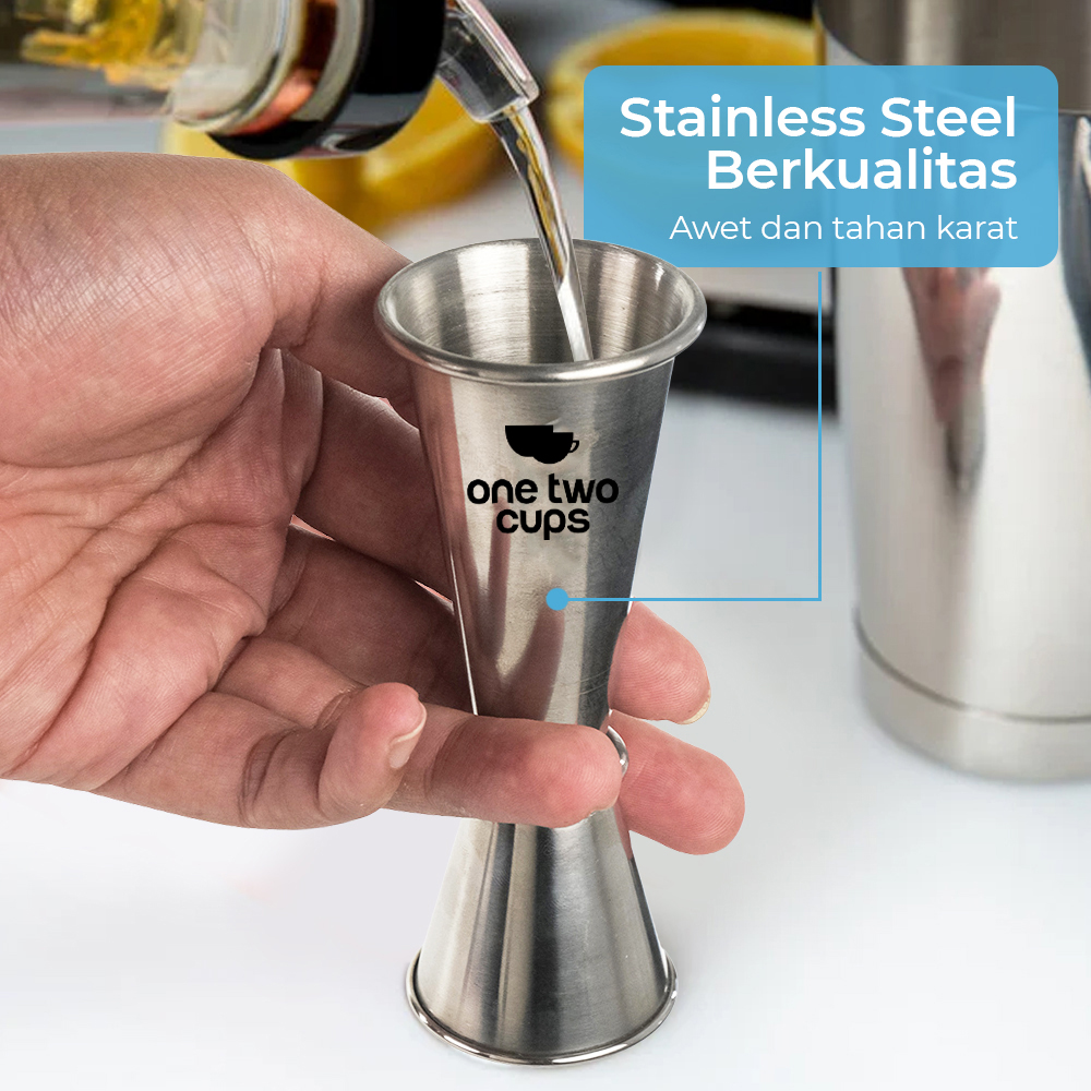 One Two Cups Gelas Ukur Jigger Bartender Double Shot 30ml dan 50ml - MSA10 Gambar produk One Two Cups Gelas Ukur Jigger Bartender Double Shot 30ml dan 50ml - MSA10