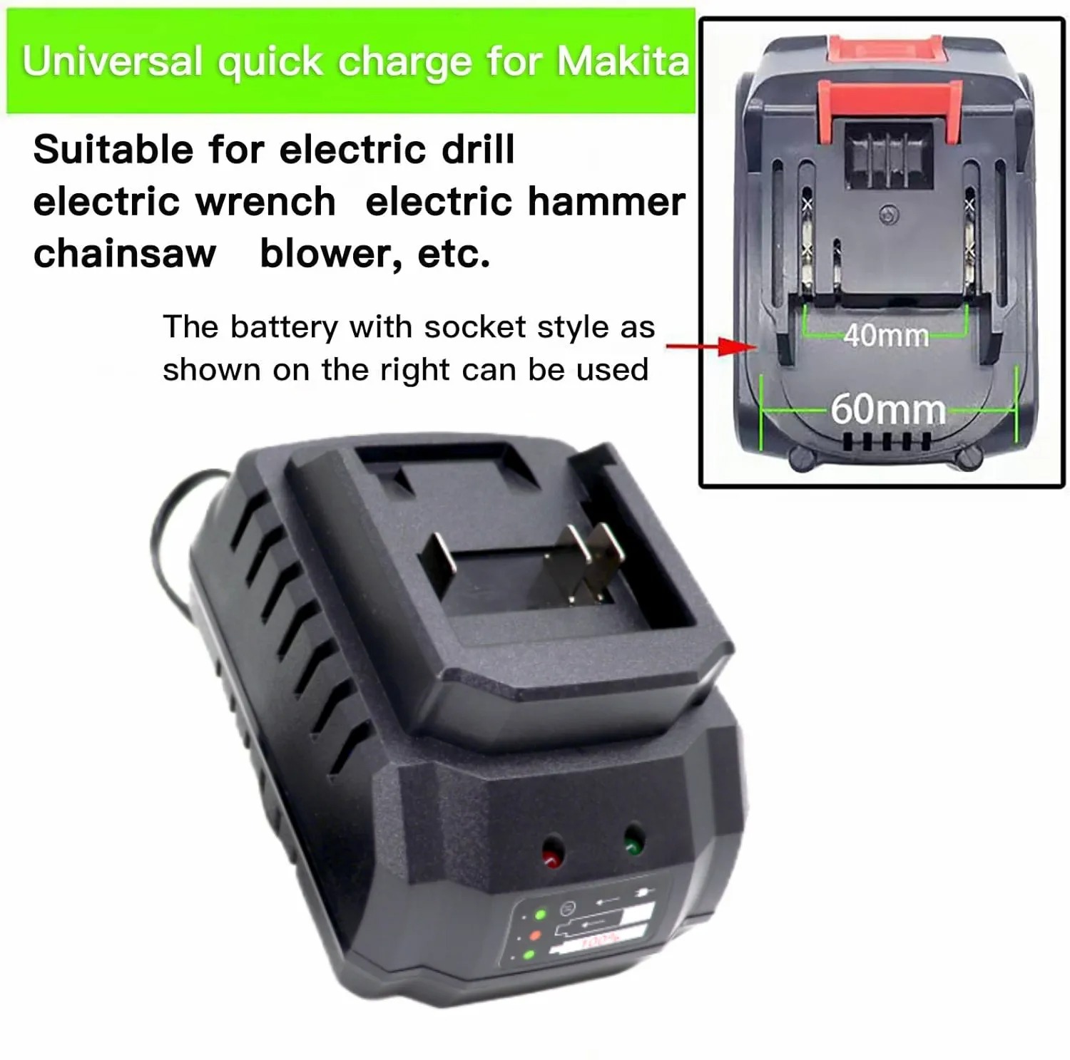 OUTDO Charger Baterai Bor Listrik Lithium EU Plug 2A for Makita 21V - 90020-CH Gambar produk OUTDO Charger Baterai Bor Listrik Lithium EU Plug 2A for Makita 21V - 90020-CH