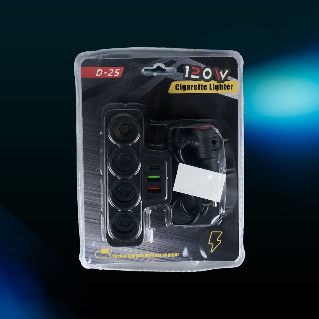 Gambar produk ADOREHER Car Charger Mobil PD QC Cigarette Type C Dual USB Port 120W - D-25