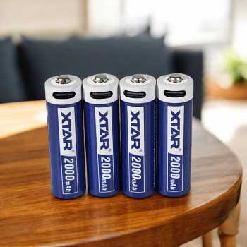 XTAR Baterai Rechargeable AA LR Type C 1.5V 2.5A 4 PCS - XT-40