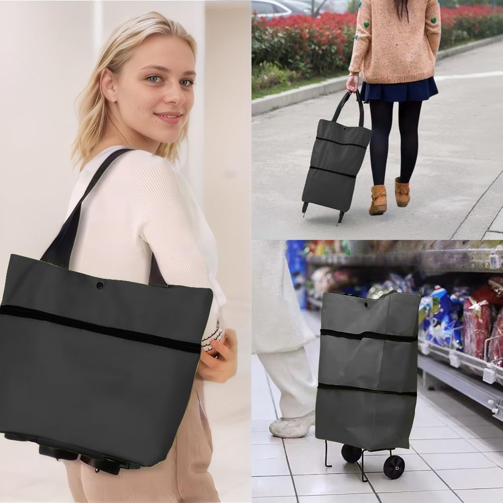 Gambar produk SAKU Troli Belanja Lipat Grocery Shopping Cart Foldable Oxford Fabric - SK-60
