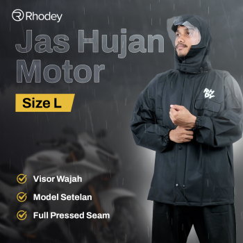 Rhodey Jas Hujan Setelan Motor Dewasa Visor PVC Waterproof Raincoat L - RD-120