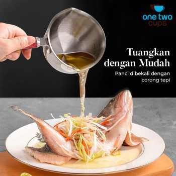 Gambar produk One Two Cups Panci Susu Mini Pan Stainless Steel 410 Dual Drainage 400ml - HK1