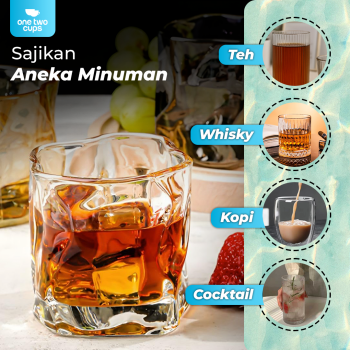 Gambar produk One Two Cups Gelas Whisky Cocktail Japanese Yamazaki Rock Glass 190ml - L200