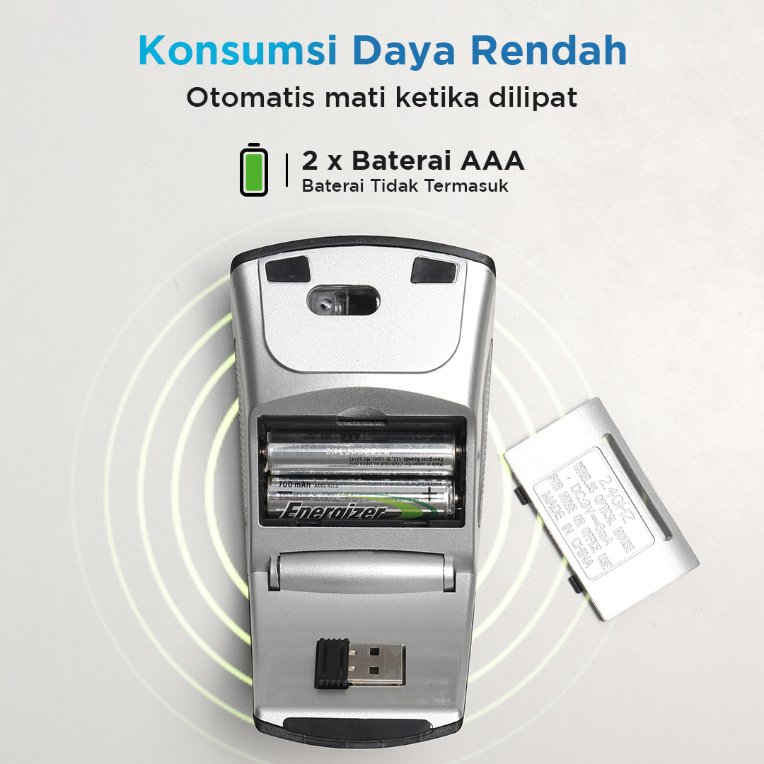 iMace Mouse Wireless Optical 2.4GHz Folded Super Slim 1600DPI - M016 Gambar produk iMace Mouse Wireless Optical 2.4GHz Folded Super Slim 1600DPI - M016