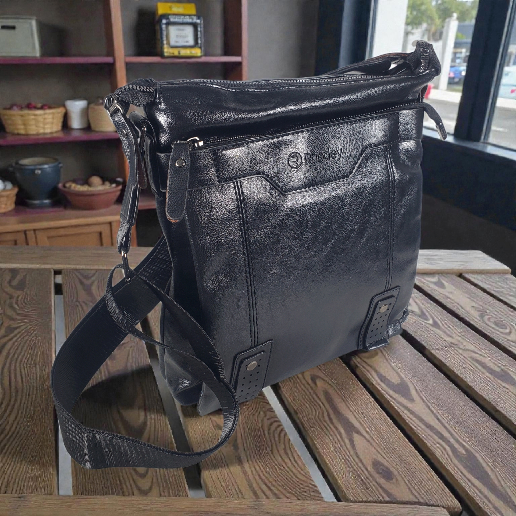 Rhodey Tas Selempang Pria Kulit PU Leather Shoulder Crossbody Bag - BD-27 Gambar produk Rhodey Tas Selempang Pria Kulit PU Leather Shoulder Crossbody Bag - BD-27