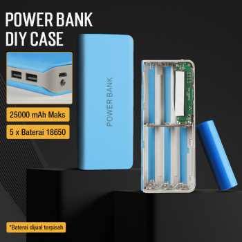 VBESTLIFE Power Bank DIY Case Dual USB Port 5 PCS 18650 Flat Top - YDJ-009HX
