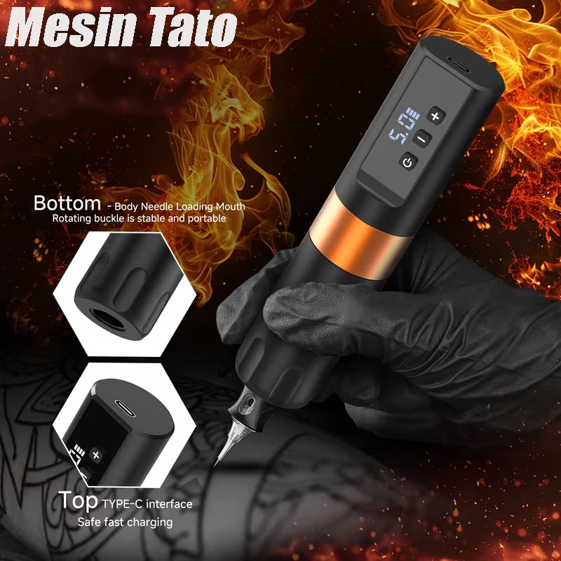 ShangDi Mesin Tato Tattoo Embroidery Machine Kit 2000mAh 10000 RPM - Y100 Gambar produk ShangDi Mesin Tato Tattoo Embroidery Machine Kit 2000mAh 10000 RPM - Y100