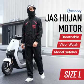 Gambar produk Rhodey Jas Hujan Setelan Motor Visor Polyester Waterproof Raincoat L - ZY-8119