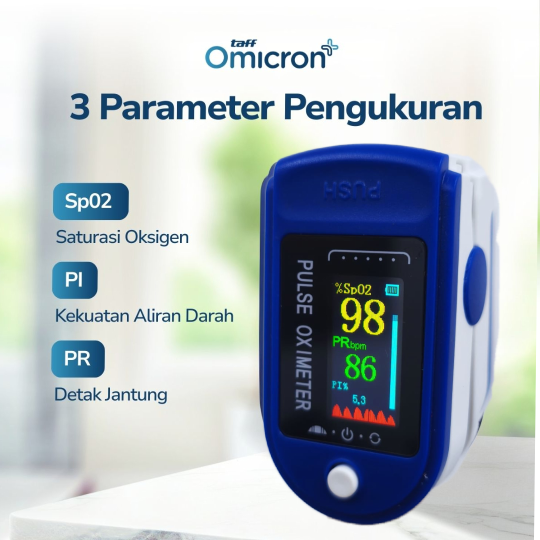 TaffOmicron Fingertip Pulse Oximeter Alat Ukur Saturasi O2 Darah Gen 2 - LK88 Gambar produk TaffOmicron Fingertip Pulse Oximeter Alat Ukur Saturasi O2 Darah Gen 2 - LK88