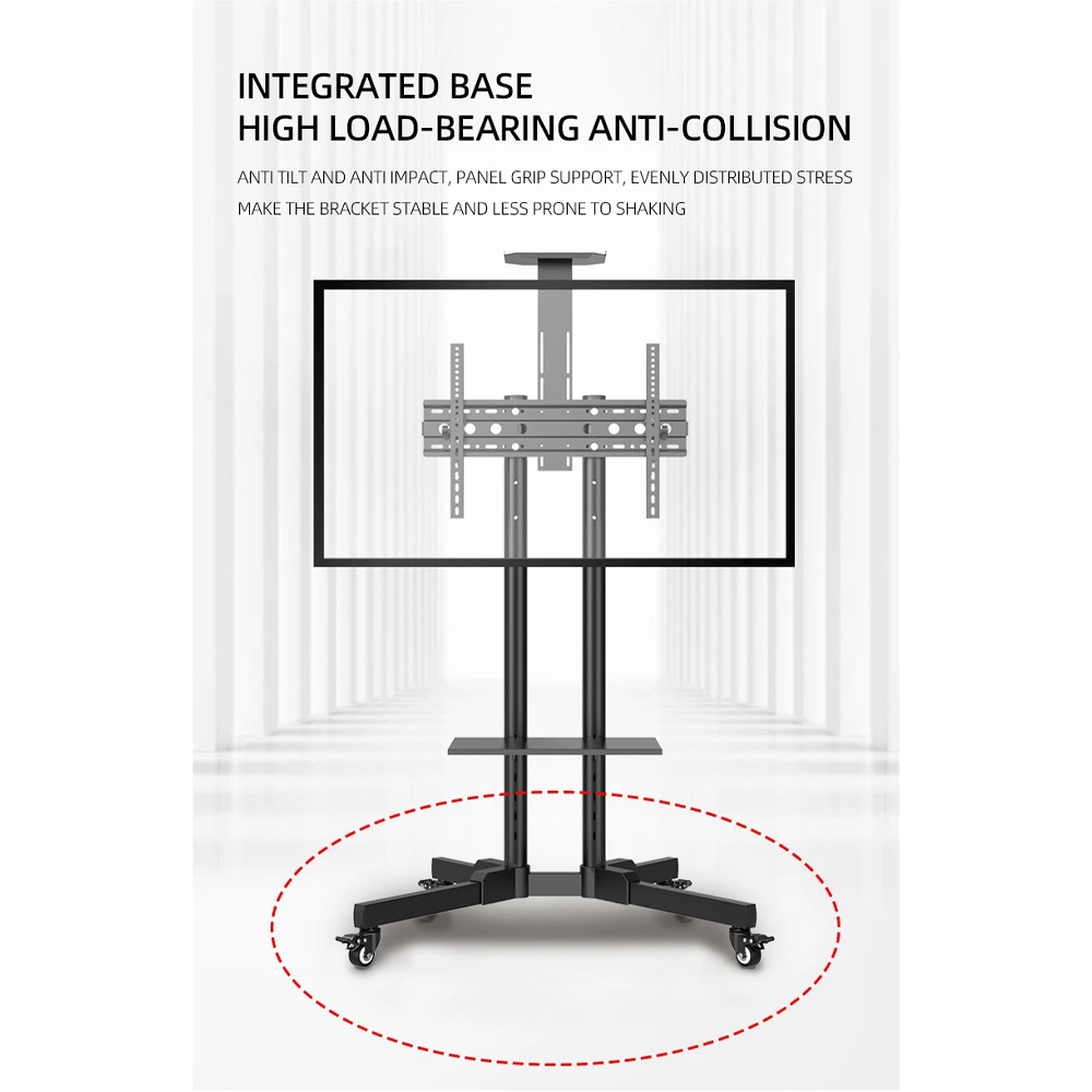 IBOWZ Bracket TV Floor Stand Wheel VESA 600x400 for 32-65 Inch TV - 1500B Gambar produk IBOWZ Bracket TV Floor Stand Wheel VESA 600x400 for 32-65 Inch TV - 1500B