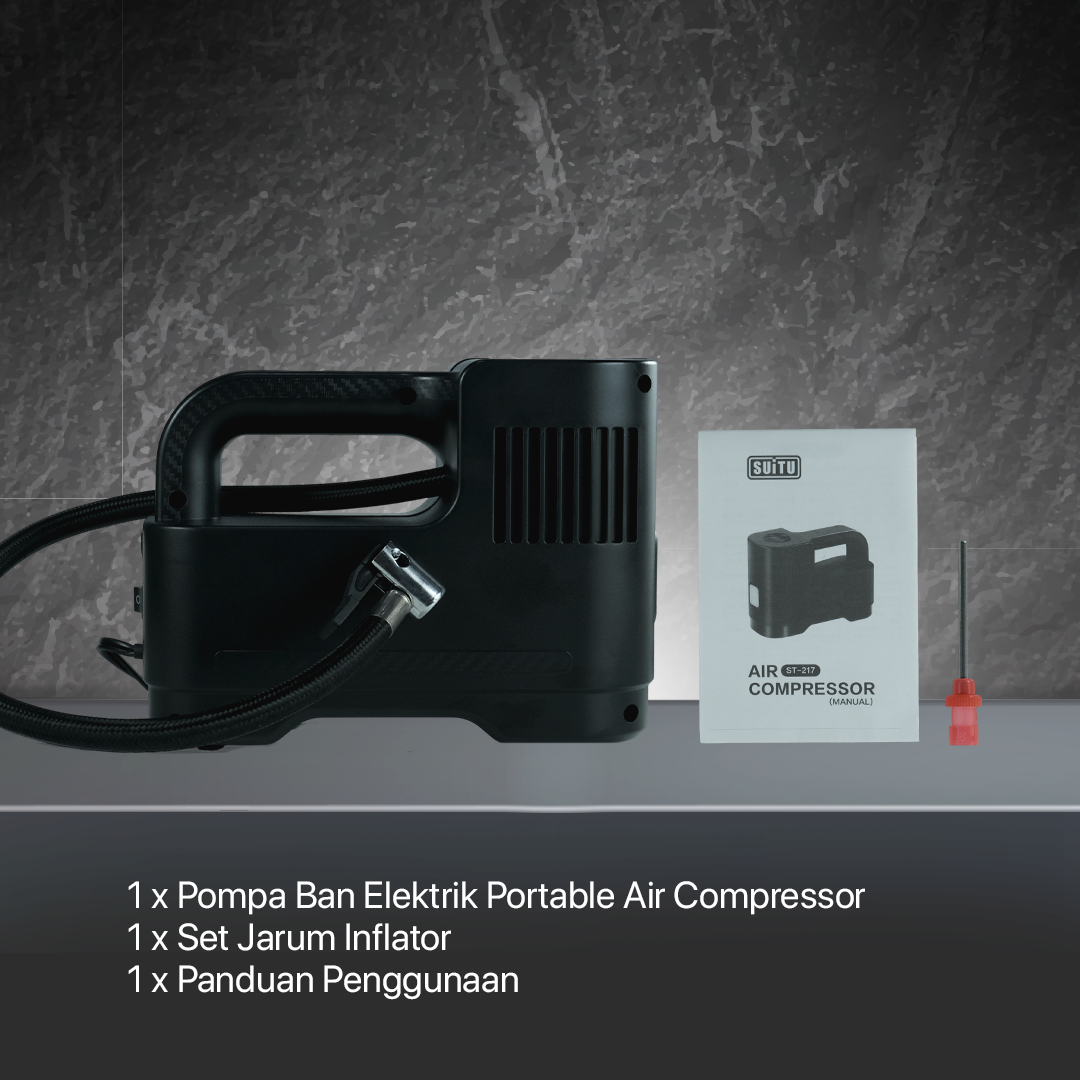 SUITU Pompa Ban Elektrik Portable Air Compressor DC 12V 150 PSI - S15 Gambar produk SUITU Pompa Ban Elektrik Portable Air Compressor DC 12V 150 PSI - S15