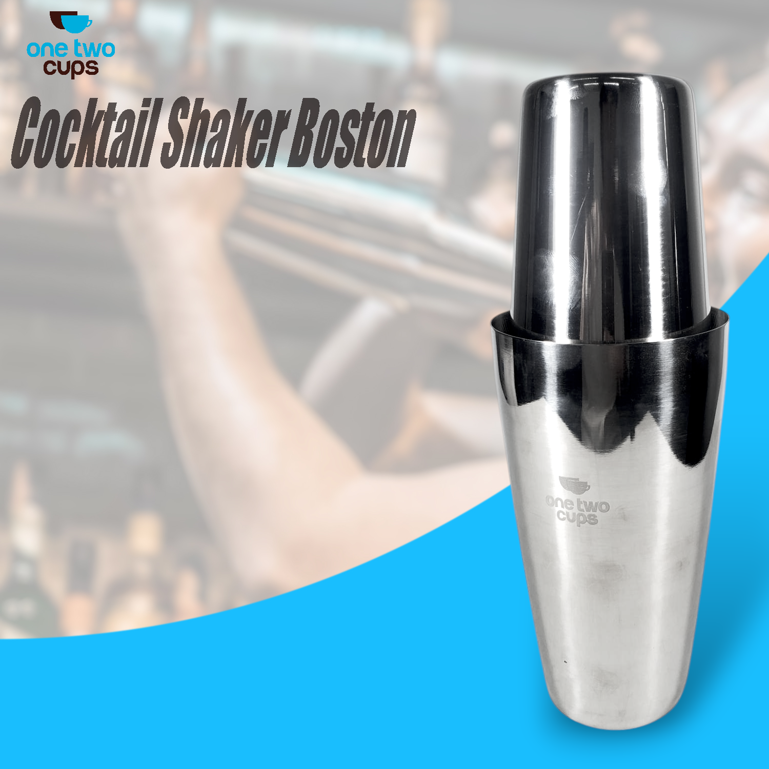 One Two Cups Cocktail Shaker Boston Stainless Steel 201 550/850ml - ZH-58 Gambar produk One Two Cups Cocktail Shaker Boston Stainless Steel 201 550/850ml - ZH-58