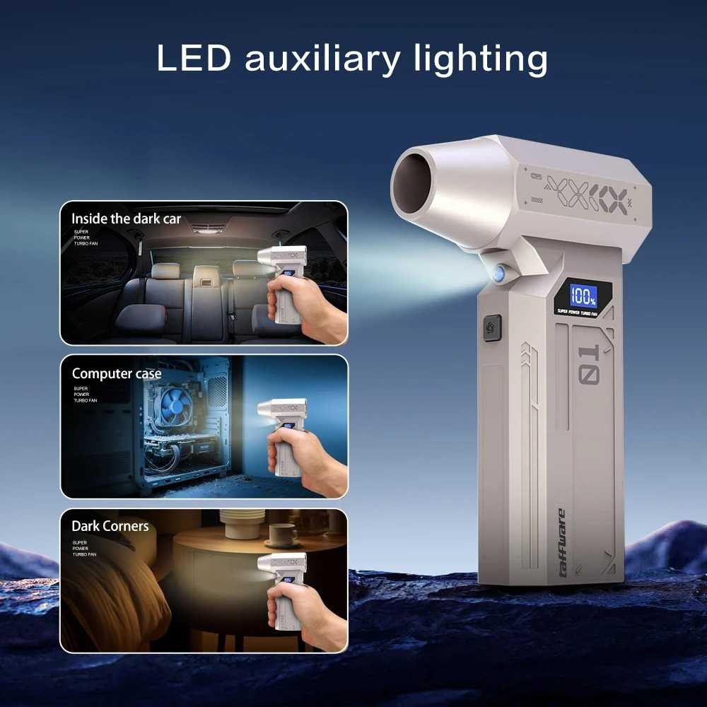 Gambar produk Taffware Air Duster Blower Mini Turbo Jet Fan 120000RPM 5200mAh 184W - Z1