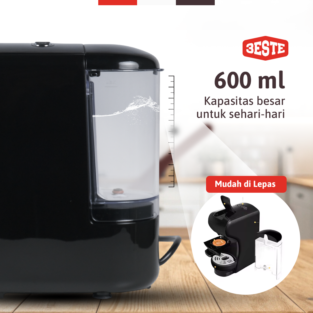 Trieste Mesin Kopi Espresso 3in1 Coffee Maker 19 Bar 1450W 600ml - ST-504 Gambar produk Trieste Mesin Kopi Espresso 3in1 Coffee Maker 19 Bar 1450W 600ml - ST-504