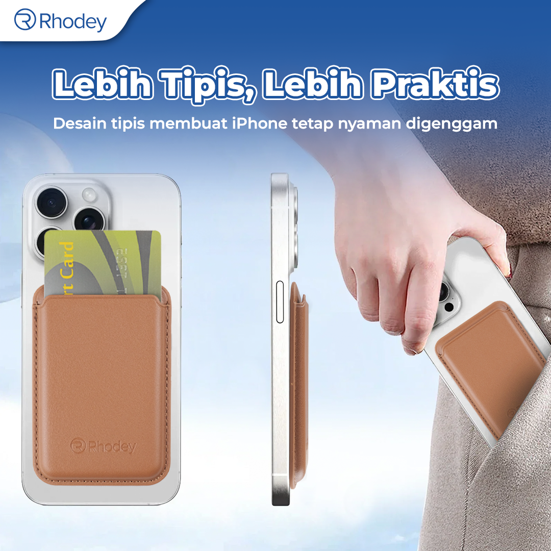 Rhodey Dompet Kartu Magnetic Card Holder MagSafe PU Leather for iPhone - WM-95 Gambar produk Rhodey Dompet Kartu Magnetic Card Holder MagSafe PU Leather for iPhone - WM-95