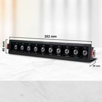 Gambar produk SHENGDAO Lampu Sorot LED Plafon Spot Downlight Grille Warm White 3000K 10 Head 20W - SD-10W