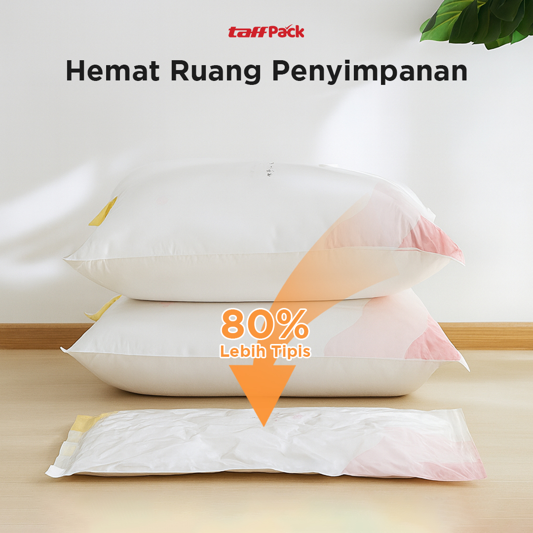 TaffPACK Kantong Plastik Vakum Pakaian Multifungsi Vacuum Bag 1 PCS 100x80cm - FL2 Gambar produk TaffPACK Kantong Plastik Vakum Pakaian Multifungsi Vacuum Bag 1 PCS 100x80cm - FL2