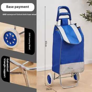 Gambar produk SAKU Troli Belanja Lipat Gocery Cart Luggage Handcraft 35x28x97cm - SK-50